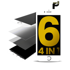 4in1 (Front Glass + Polarizer + Frame + OCA Preinstalled) Compatible For iPhone 6 (Pack of 2) (White)
