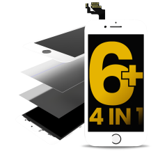 4in1 (Front Glass + Frame + Polarizer + OCA Preinstalled) Compatible For iPhone 6 Plus (Pack of 2) (White)