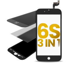 3in1 (Front Glass + Frame + OCA Preinstalled) Compatible For iPhone 6S (Pack of 2) (Black)