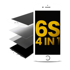 4in1 (Front Glass + Frame + Polarizer + OCA Preinstalled) Compatible For iPhone 6S (Pack of 2) (White)