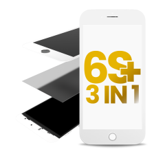 3in1 (Front Glass + Frame + OCA Preinstalled) Compatible For iPhone 6S Plus (Pack of 2) (White)