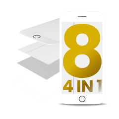 4in1 (Front Glass + Frame + Polarizer + OCA Preinstalled) Compatible For iPhone 8 (Pack of 2) (White)