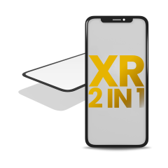Glass With Frame Pre-Installed Compatible For iPhone XR (Premium Quality / 2in1) (Pack Of 1)