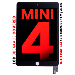 LCD Assembly With Digitizer Compatible For iPad Mini 4 (Sleep / Wake Sensor Flex Pre-Installed) (Aftermarket Pro: XO7) (Black)