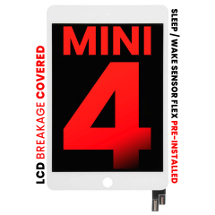 LCD Assembly With Digitizer Compatible For iPad Mini 4 (Sleep / Wake Sensor Flex Pre-Installed) (Aftermarket Pro: XO7) (White)