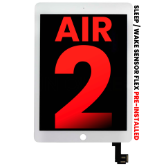 LCD Assembly With Digitizer Compatible For iPad Air 2 (Sleep / Wake Sensor Flex Pre-Installed) (Aftermarket Plus) (White)