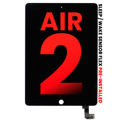 LCD Assembly With Digitizer Compatible For iPad Air 2 (Sleep / Wake Sensor Flex Pre-Installed) (Aftermarket Plus) (Black)