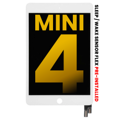 LCD Assembly With Digitizer Compatible For iPad Mini 4 (Sleep / Wake Sensor Flex Pre-Installed) (Premium) (White)