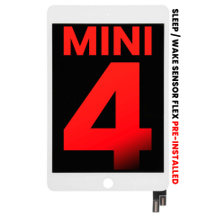 LCD Assembly With Digitizer Compatible For iPad Mini 4 (Sleep / Wake Sensor Flex Pre-Installed) (Aftermarket Plus) (White)