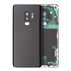 Back Cover Glass With Camera Lens Compatible For Samsung Galaxy S9 Plus (Service Pack) (Midnight Black)