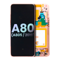 LCD Assembly With Frame Compatible For Samsung Galaxy A80 (A805 / 2019) (Angel Gold) (Service Pack)