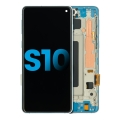 LCD Assembly With Frame (Without Finger Print Sensor) Compatible For Samsung Galaxy S10 (Aftermarket Plus: TFT) (Prism Blue)