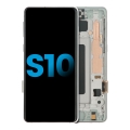 LCD Assembly With Frame (Without Finger Print Sensor) Compatible For Samsung Galaxy S10 (Aftermarket Plus: TFT) (Prism White)
