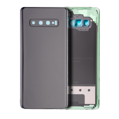 Back Cover With Camera Lens Compatible For Samsung Galaxy S10 Plus (No Logo) (Aftermarket Plus) (Prism Black)