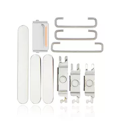 Hard Buttons (Power / Volume / Switch) Compatible For iPhone 12 Pro / 12 Pro Max (Silver)