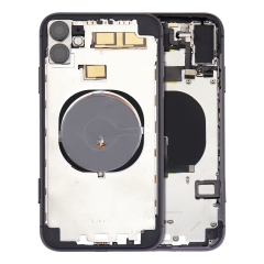 Back Housing W/ Small Components Pre-Installed (Without Back Cover) Compatible For iPhone 11 (Black)