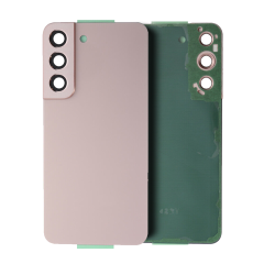 Back Cover Glass With Camera Lens Compatible Samsung Galaxy S22 5G (Pink Gold) (Service Pack)