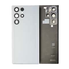 Back Cover Glass With Camera Lens Compatible Samsung Galaxy S22 Ultra (White) (Service Pack)
