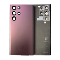 Back Cover Glass With Camera Lens Compatible Samsung Galaxy S22 Ultra (Service Pack) (Burgundy)