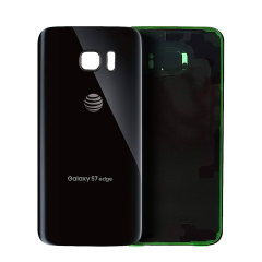 Back Cover Glass Compatible For Samsung Galaxy S7 Edge ( AT&T Logo) (Used OEM Pull: Grade A) (Black Onyx)