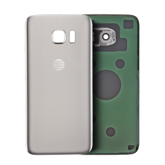Back Cover Glass Compatible For Samsung Galaxy S7 Edge ( AT&T Logo) (Used OEM Pull: Grade A) (Gold Platinum)