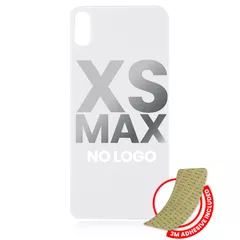 Back Glass With 3M Adhesive Compatible For iPhone XS Max (No Logo / Large Camera Hole) (Silver)