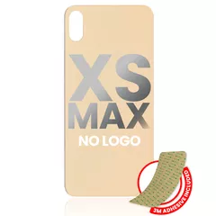 Back Glass With 3M Adhesive Compatible For iPhone XS Max (No Logo / Large Camera Hole) (Gold)
