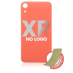 Back Glass With 3M Adhesive Compatible For iPhone XR (No Logo / Large Camera Hole) (Coral)