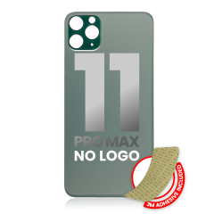 Back Glass With 3M Adhesive Compatible For iPhone 11 Pro Max (No Logo / Large Camera Hole) (Midnight Green)