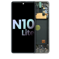 OLED Assembly With Frame Compatible For Samsung Galaxy Note 10 Lite (Service Pack) (Aura Glow / Silver)