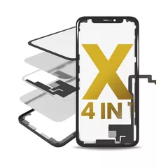 4 in 1 With Frame Included (Front Glass + OCA + Long Touch + OCA Pre-Installed) Compatible For iPhone X (OCA Master)