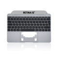 Top Case With Keyboard And Microphone For MacBook 12" A1534 (2016-2017) (UK English) (Used OEM Pull: Grade New) (Space Gray)
