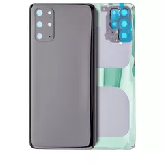 Back Cover Glass With Camera Lens Compatible For Samsung Galaxy S20 Plus (No Logo) (Aftermarket Plus) (Cosmic Black)