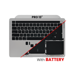 Top Case Assembly With Battery And Keyboard Compatible For MacBook Pro 13" (A2338 / Late 2020) (Used OEM Pull: Grade B/C) (US Keyboard) (Space Gray)