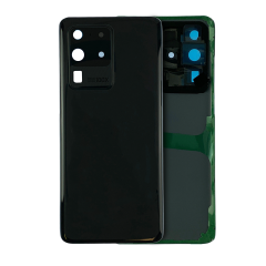 Back Cover Glass With Camera Lens Compatible For Samsung Galaxy S20 Ultra (Service Pack) (Cosmic Black)
