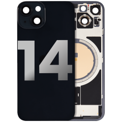 Back Glass With Steel Plate With MagSafe Magnet Pre-Installed Compatible For iPhone 14 (Used OEM Pull: Grade A) (Midnight)