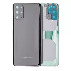 Back Cover Glass With Camera Lens Compatible For Samsung Galaxy S20 Plus (Service Pack) (Cosmic Black)