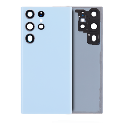 Back Cover Glass With Camera Lens Compatible For Samsung Galaxy S23 Ultra 5G (No Logo) (Aftermarket Plus) (Sky Blue)