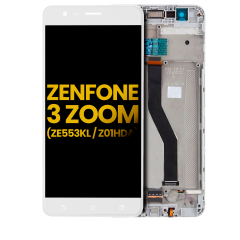 LCD Assembly With frame Compatible For Asus ZenFone 3 Zoom (ZE553KL / Z01HDA) (Refurbished) (White)