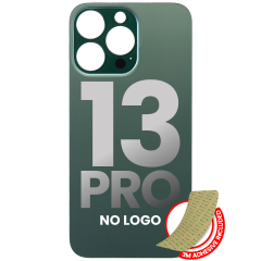 Back Glass With 3M Adhesive Compatible For iPhone 13 Pro (No Logo / Large Camera Hole) (Alpine Green)