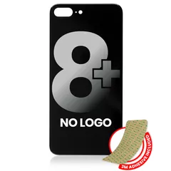 Back Glass With 3M Adhesive Compatible For iPhone 8 Plus (No Logo / Large Camera Hole) (Space Gray)
