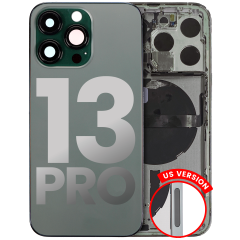 Back Housing W/ Small Components Pre-Installed Compatible For iPhone 13 Pro (US Version) (Used OEM Pull: Grade C) (Alpine Green)