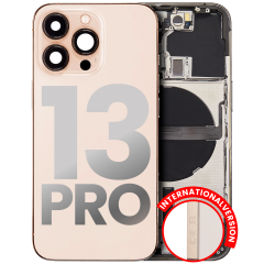 Back Housing W/ Small Components Pre-Installed Compatible For iPhone 13 Pro (International Version) (Used OEM Pull: Grade B) (Gold)