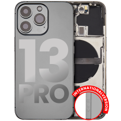 Back Housing W/ Small Components Pre-Installed Compatible For iPhone 13 Pro (International Version) (Used OEM Pull: Grade A) (Graphite)