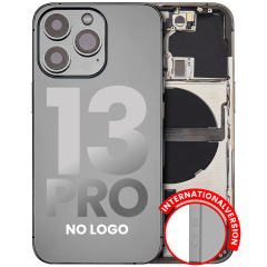 Back Housing W/ Small Components Pre-Installed Compatible For iPhone 13 Pro (No Logo) (Aftermarket Plus) (International Version) (Graphite)