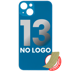 Back Glass With 3M Adhesive Compatible For iPhone 13 (No Logo / Large Camera Hole) (Blue)