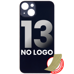 Back Glass With 3M Adhesive Compatible For iPhone 13 (No Logo / Large Camera Hole) (Midnight)