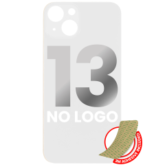 Back Glass With 3M Adhesive Compatible For iPhone 13 (No Logo / Large Camera Hole) (Starlight)