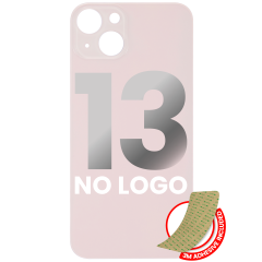 Back Glass With 3M Adhesive Compatible For iPhone 13 (No Logo / Large Camera Hole) (Pink)
