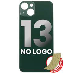 Back Glass With 3M Adhesive Compatible For iPhone 13 (No Logo / Large Camera Hole) (Green)